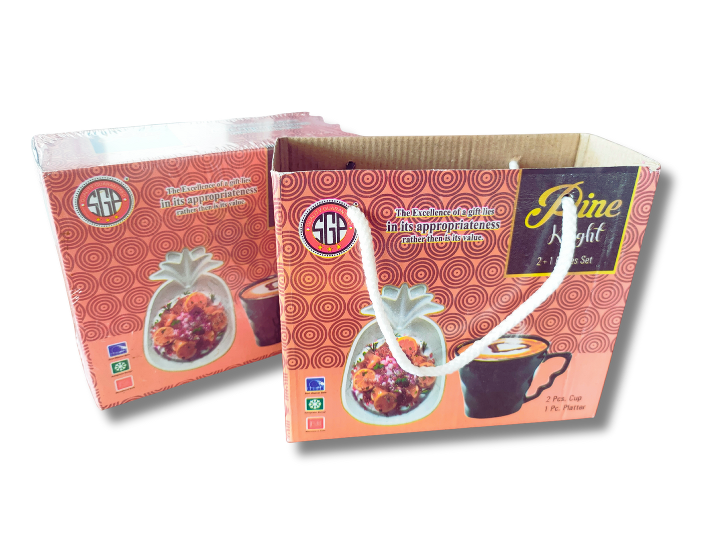 Pack of 2 Pcs. Cup with 1 Platter (Black, Cup and Saucer Set)