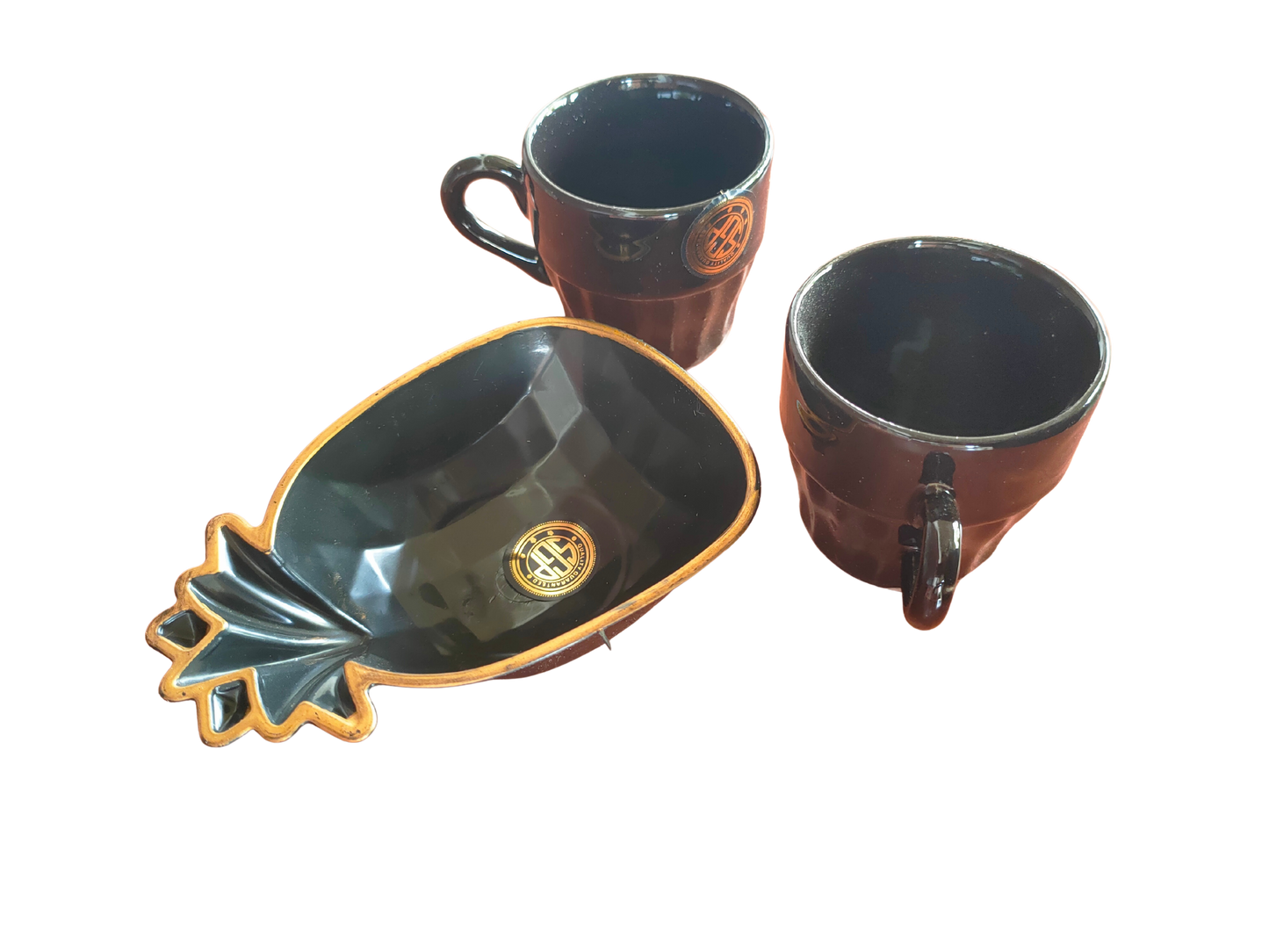 Pack of 2 Pcs. Cup with 1 Platter (Black, Cup and Saucer Set)