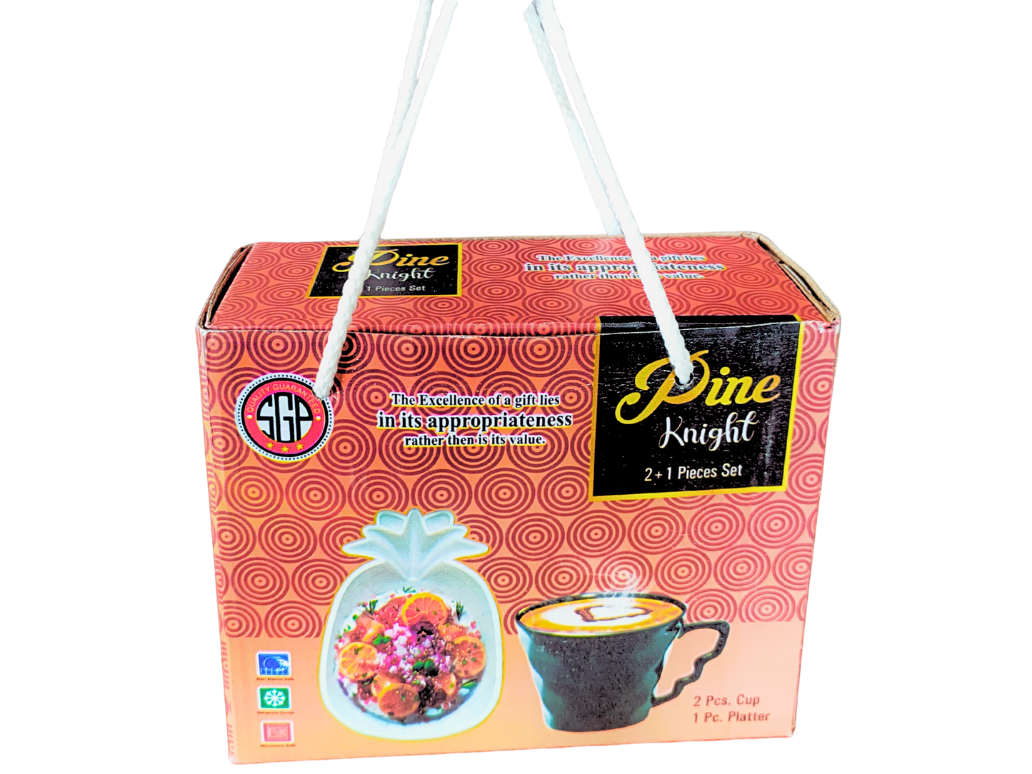 Pack of 2 Pcs. Cup with 1 Platter (Black, Cup and Saucer Set)