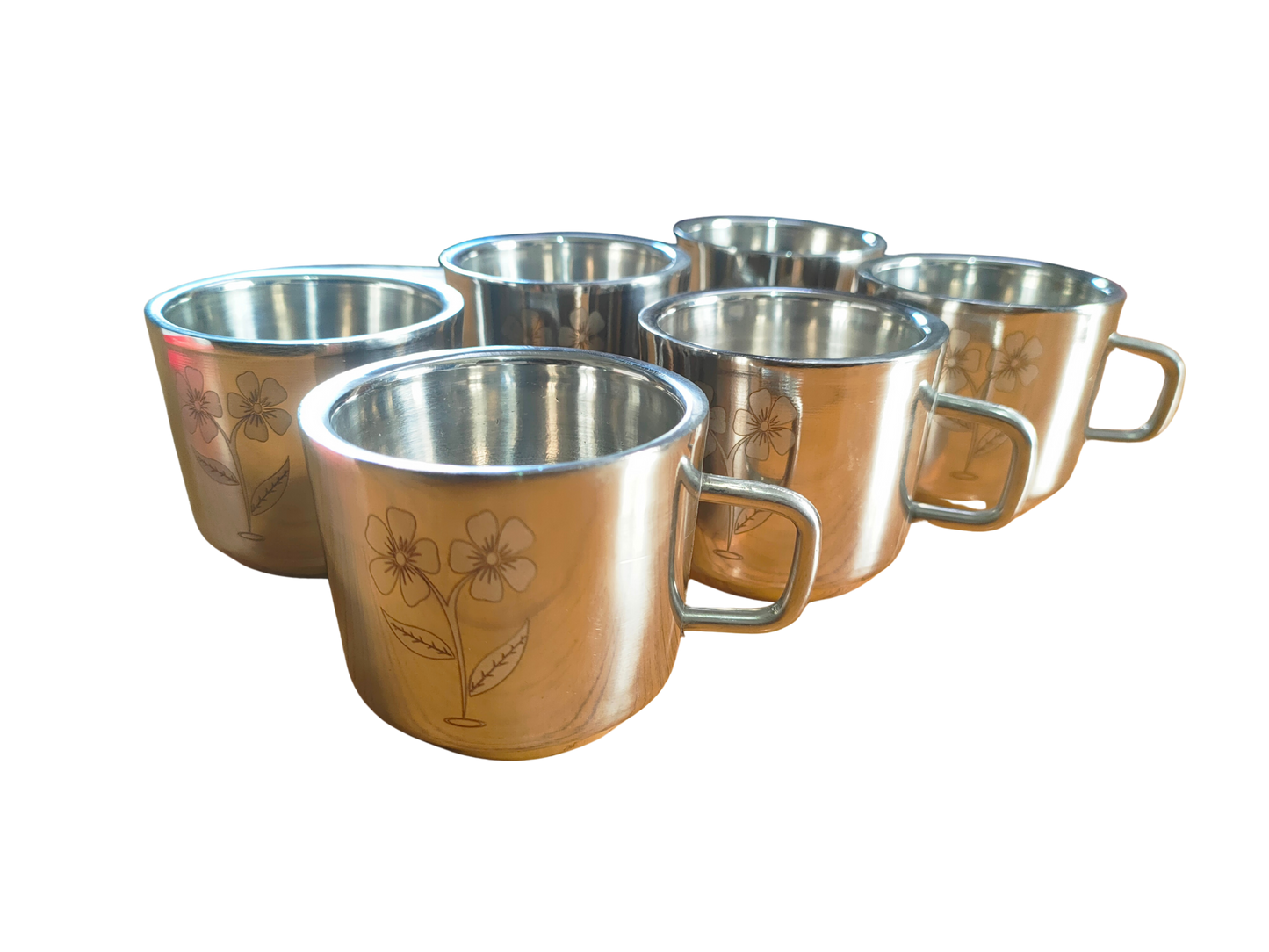 6-Piece Stainless Steel Tea Cup Set | Rust-Free, Durable & Easy to Clean