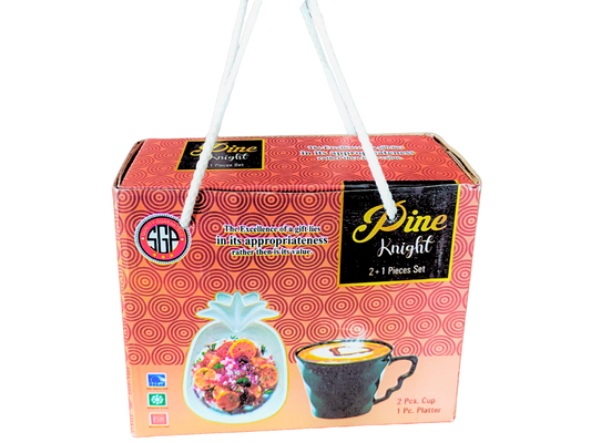 Pack of 2 Pcs. Cup with 1 Platter  (Black, Cup and Saucer Set)